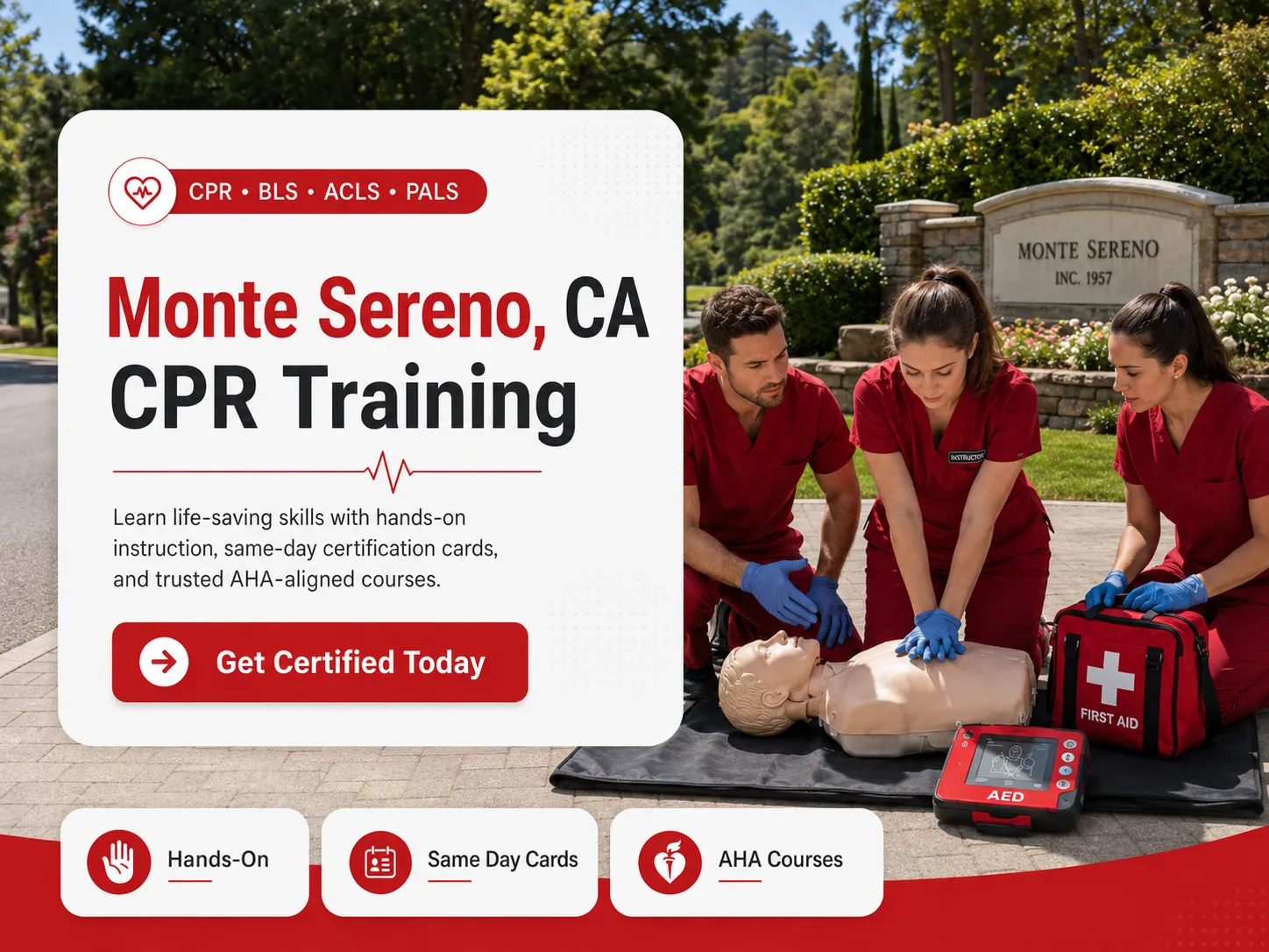 CPR BLS, ACLS & PALS Course Near Monte Sereno, CA